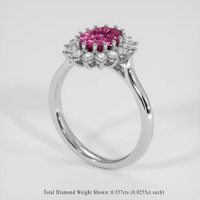 1.68 Ct. Pink Sapphire Ring, 14K White Gold 2
