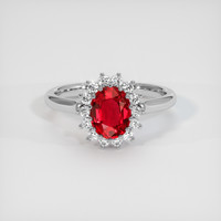 1.24 Ct. Ruby Ring, 14K White Gold 1