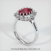 Ruby Ring 3.30 Ct. 14K White Gold Preview