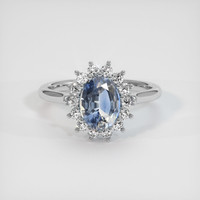 2.33 Ct. Bi Color Sapphire Ring, 14K White Gold 1