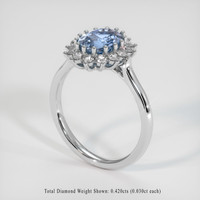 2.33 Ct. Sapphire Ring, 14K White Gold 2