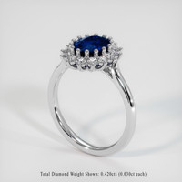 2.04 Ct. Blue Sapphire Ring, 14K White Gold 2