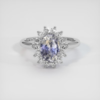 2.44 Ct. Bi Color Sapphire Ring, 14K White Gold 1