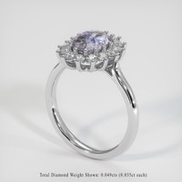 2.44 Ct. Bi Color Sapphire Ring, 14K White Gold 2