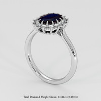 1.49 Ct. Blue Sapphire Ring, 14K White Gold 2