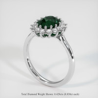 2.17 Ct. Green Sapphire Ring, 14K White Gold 2