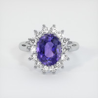 2.90 Ct. Sapphire Ring, 14K White Gold 1