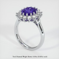 2.90 Ct. Sapphire Ring, 14K White Gold 2