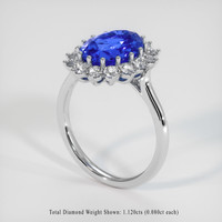 5.85 Ct. Sapphire Ring, 18K White Gold 2