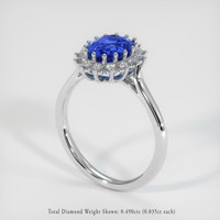 3.49 Ct. Sapphire Ring, 18K White Gold 2