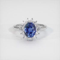 2.18 Ct. Sapphire Ring, 18K White Gold 1