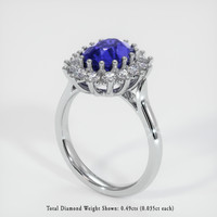 3.30 Ct. Blue Sapphire Ring, 18K White Gold 2