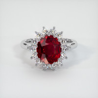4.04 Ct. Ruby Ring, 18K White Gold 1