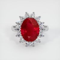 5.03 Ct. Ruby Ring, 18K White Gold 1