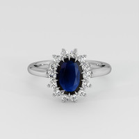 1.49 Ct. Blue Sapphire Ring, 18K White Gold 1