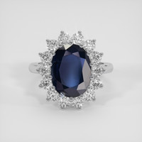 4.71 Ct. Blue Sapphire Ring, 18K White Gold 1
