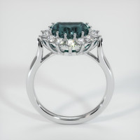 2.59 Ct. Bluish Green Sapphire Ring, 18K White Gold 3