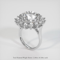 15.98 Ct. White Sapphire Ring, 18K White Gold 2