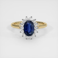 2.80 Ct. Blue Sapphire Ring, 14K White & Yellow 1