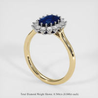 2.80 Ct. Blue Sapphire Ring, 14K White & Yellow 2