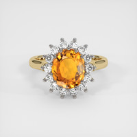 2.90 Ct. Sapphire Ring, 14K White & Yellow 1