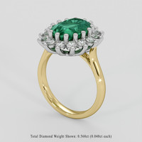 2.71 Ct. Emerald Ring, 18K White & Yellow 2