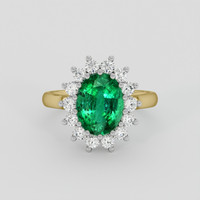 1.68 Ct. Emerald Ring, 18K White & Yellow 1