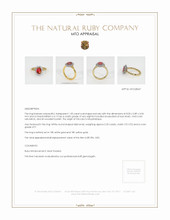 Ruby Ring 1.50 Ct., 18K White Yellow Appraisal