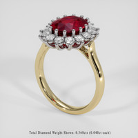3.41 Ct. Ruby Ring, 18K White & Yellow 2