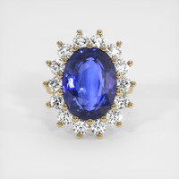 9.28 Ct. Blue Sapphire Ring, 10K Yellow Gold 1