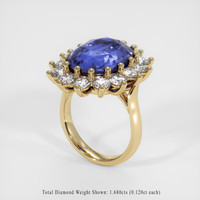9.28 Ct. Blue Sapphire Ring, 10K Yellow Gold 2