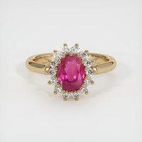 1.68 Ct. Purplish Red Ruby Ring, 10K Yellow Gold 1