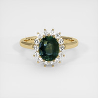 2.17 Ct. Green Sapphire Ring, 10K Yellow Gold 1