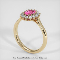 0.80 Ct. Reddish Pink Sapphire Ring, 14K Yellow Gold 2