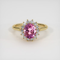 2.40 Ct. Purplish Pink Sapphire Ring, 14K Yellow Gold 1
