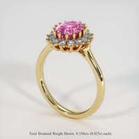 2.40 Ct. Purplish Pink Sapphire Ring, 14K Yellow Gold 2