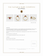 Ruby Ring 1.07 Ct., 14K Yellow Gold Appraisal