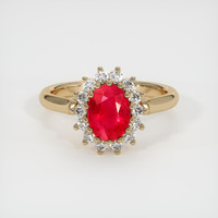 1.17 Ct. Ruby Ring, 14K Yellow Gold 1