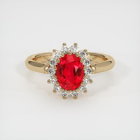 1.42 Ct. Ruby Ring, 14K Yellow Gold 1