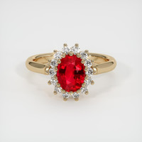 1.29 Ct. Ruby Ring, 14K Yellow Gold 1