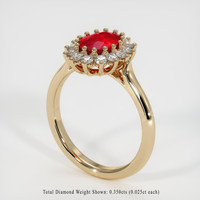 1.30 Ct. Ruby Ring, 14K Yellow Gold 2