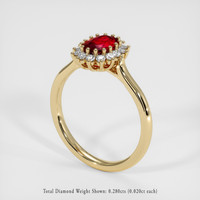 1.32 Ct. Ruby Ring, 14K Yellow Gold 2