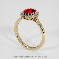 1.51 Ct. Ruby Ring, 14K Yellow Gold 2