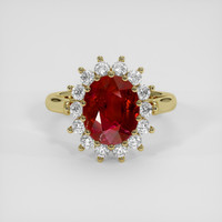 3.41 Ct. Ruby Ring, 14K Yellow Gold 1