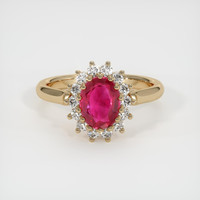 1.31 Ct. Ruby Ring, 14K Yellow Gold 1