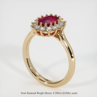 1.31 Ct. Ruby Ring, 14K Yellow Gold 2