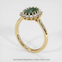 1.78 Ct. Bluish Green Sapphire Ring, 14K Yellow Gold 2