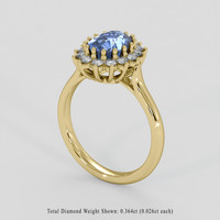 2.20 Ct. Blue Sapphire Ring, 14K Yellow Gold 2