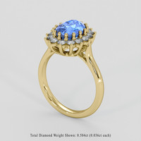 3.02 Ct. Blue Sapphire Ring, 14K Yellow Gold 2