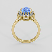 3.02 Ct. Blue Sapphire Ring, 14K Yellow Gold 3
